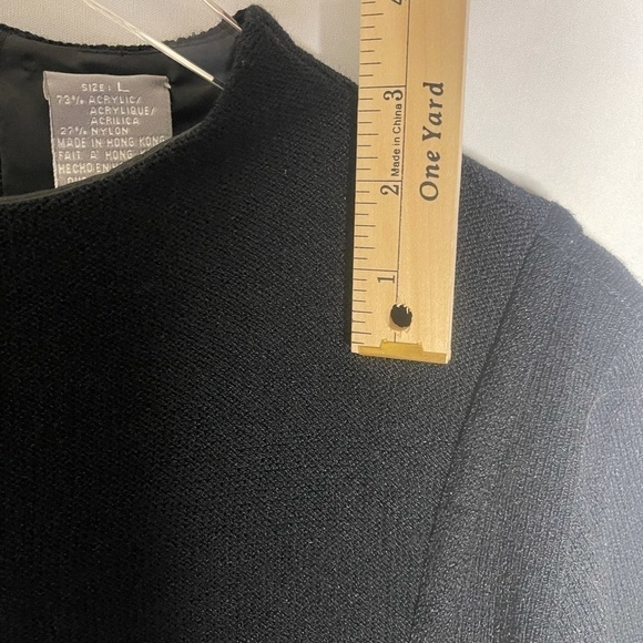 LIZ Claiborne Little Black Knit Sweater Dress High Neck Large - Picture 8 of 12